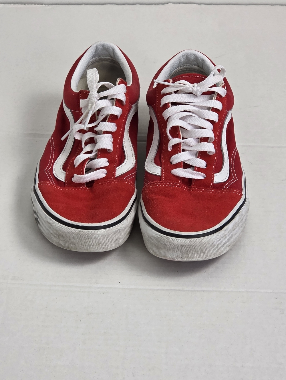 Vans Old School Men's Size 9 Red and White Suede/Canvas Sneakers - Picture 3 of 7